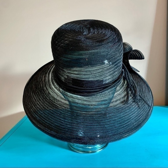 Gabriel Amar for Frank Olive Black Mesh Fancy Hat - Picture 5 of 6